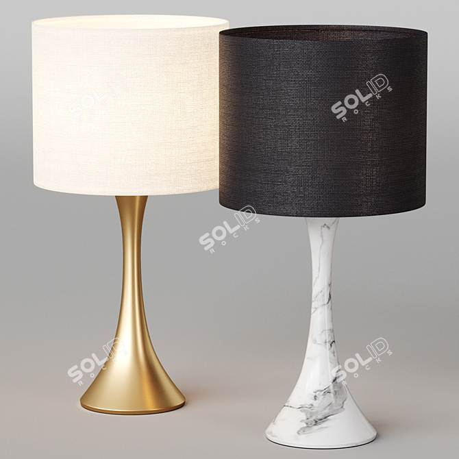 Elegant Brass Table Lamp 3D model image 1