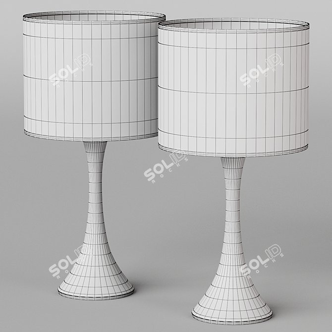 Elegant Brass Table Lamp 3D model image 2