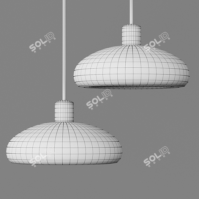 Elegant Iona Brass Pendant Light 3D model image 2