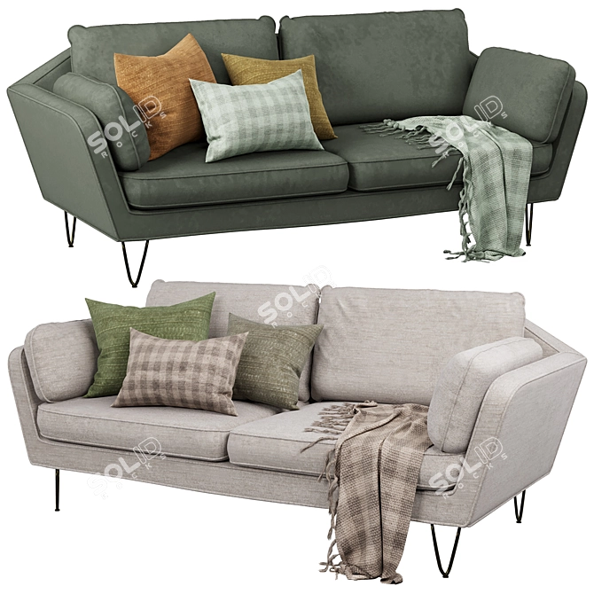 Stylish and Comfortable La Redoute Sofa 3D model image 1