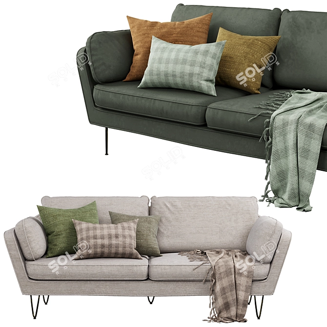 Stylish and Comfortable La Redoute Sofa 3D model image 2