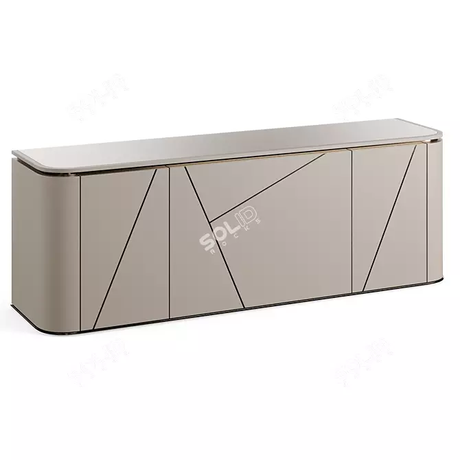 Fendi Antius 2021 Lacquer Sideboard: Elegant Luxury Storage Solution 3D model image 1