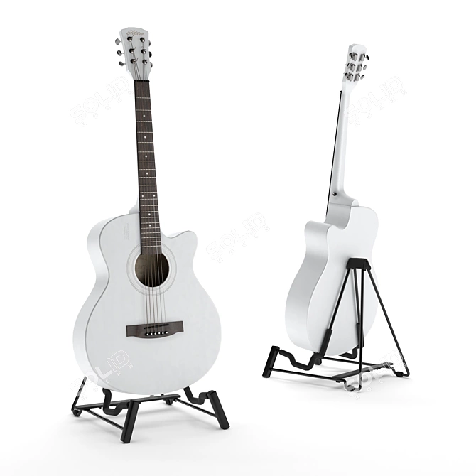 Elitaro E401OC Wight Guitar - 35k Low Poly Acoustic 3D model image 1