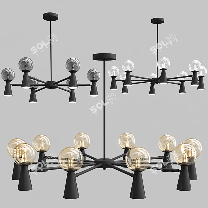 Elegant ABELINA Chandeliers with Integra 3D model image 4