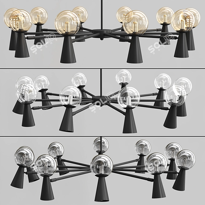 Elegant ABELINA Chandeliers with Integra 3D model image 5