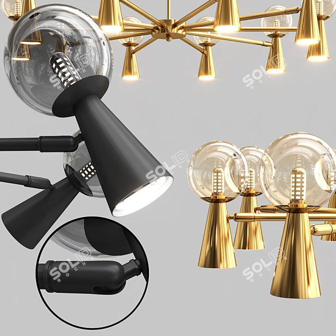 Elegant ABELINA Chandeliers with Integra 3D model image 6