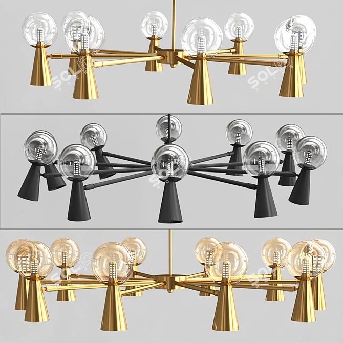 Elegant ABELINA Chandeliers with Integra 3D model image 7