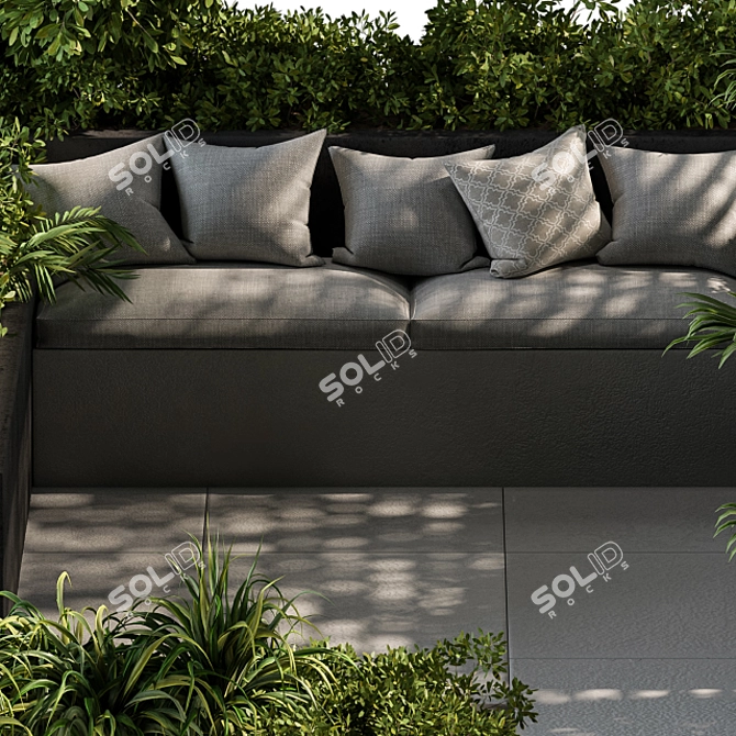 Modern Roof Garden & Pergola Set 3D model image 3