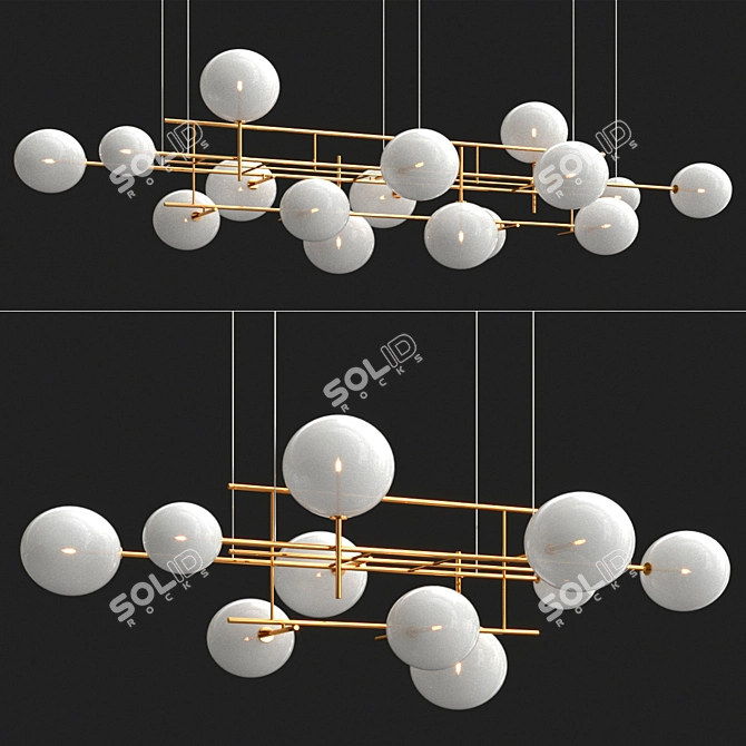 Elegant Galotti Chandelier: Bolle Orizzontale 3D model image 2