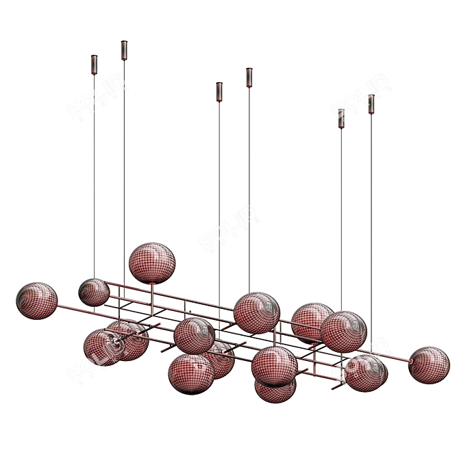Elegant Galotti Chandelier: Bolle Orizzontale 3D model image 4