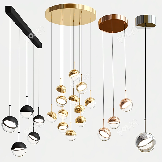 Dora Pendant Lights: Elegant Illumination Solution 3D model image 1