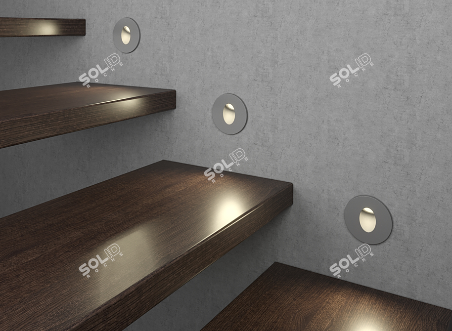 Elegant LED Stairs Light 3D model image 7