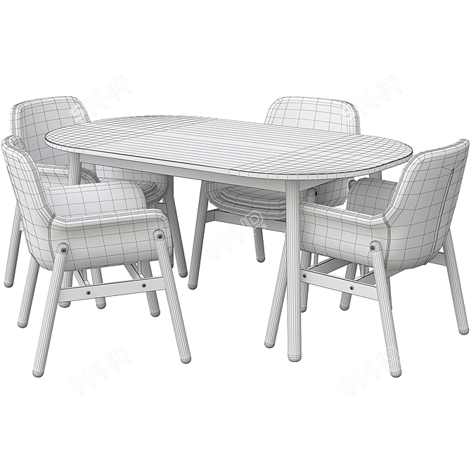 Elegant Vedbo Dining Set 3D model image 6