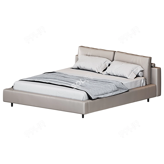 Insens SL-0035a Bed: Elegant and Comfortable 3D model image 2