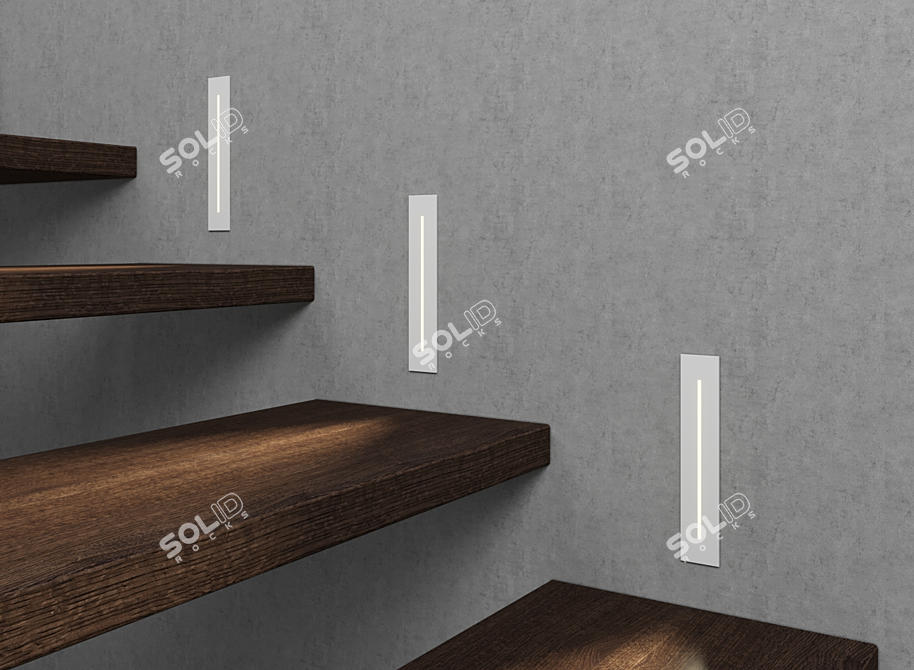 Long LED Recessed Stair Luminaire 3D model image 4