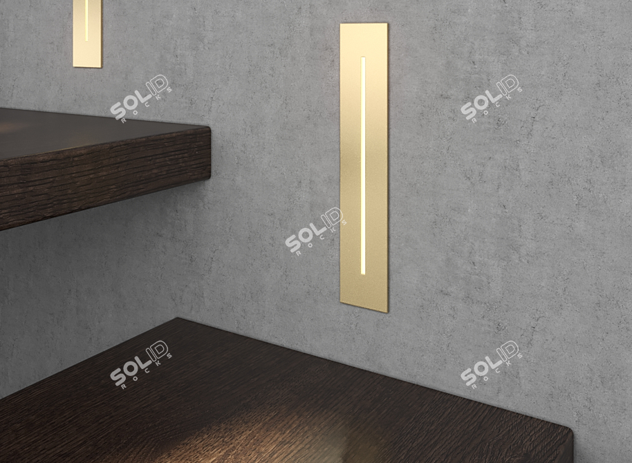 Long LED Recessed Stair Luminaire 3D model image 6