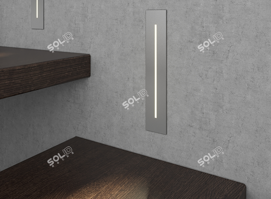 Long LED Recessed Stair Luminaire 3D model image 7