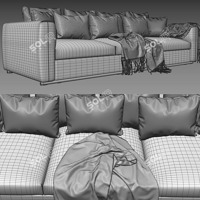 Flexform Asolo Corner Sofa 3D model image 5