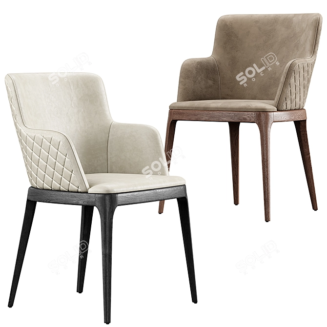 Magda Couture Chair & ROLF BENZ 965 Table Set 3D model image 2