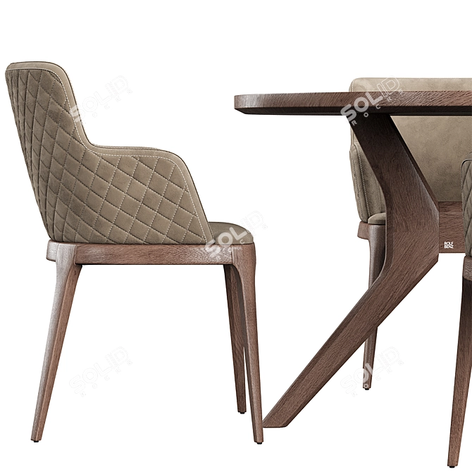 Magda Couture Chair & ROLF BENZ 965 Table Set 3D model image 3