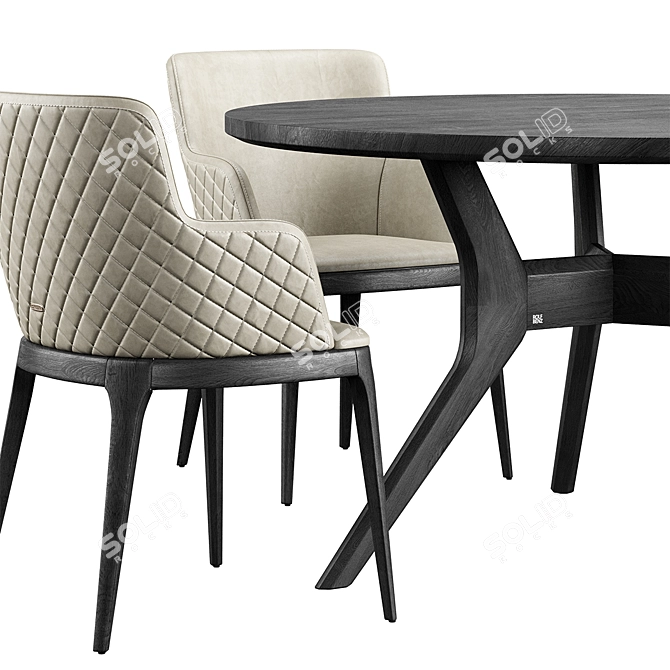 Magda Couture Chair & ROLF BENZ 965 Table Set 3D model image 4