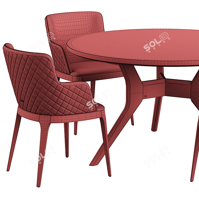 Magda Couture Chair & ROLF BENZ 965 Table Set 3D model image 6