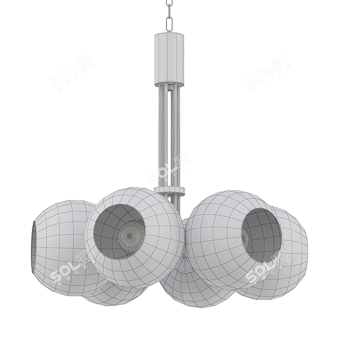 Elegant Margot Chandelier Ensemble 3D model image 2
