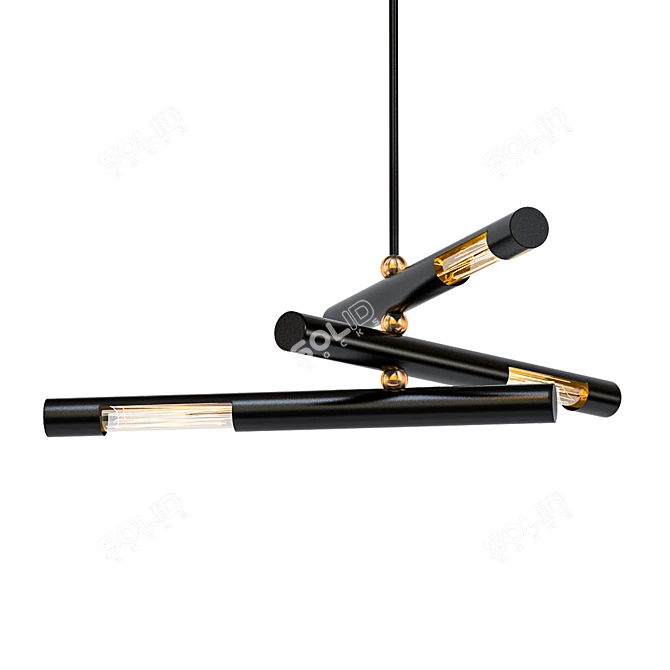 Elegant Hendrix 3-Light Chandelier 3D model image 1