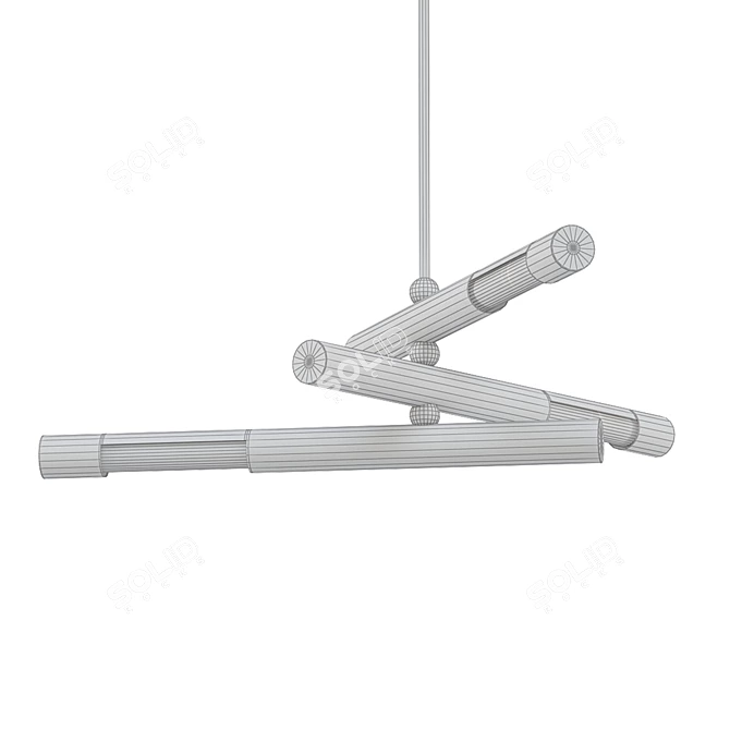 Elegant Hendrix 3-Light Chandelier 3D model image 2