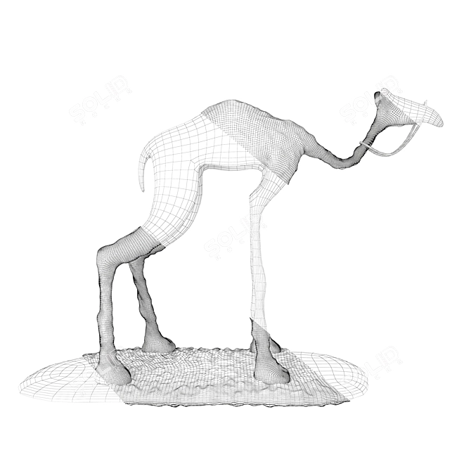 Elegant Desert Camel Figurine 3D model image 3