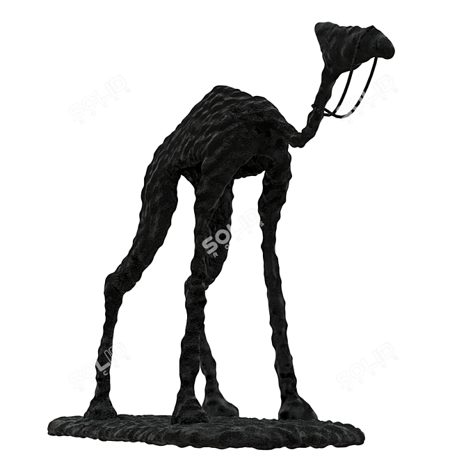 Elegant Desert Camel Figurine 3D model image 4