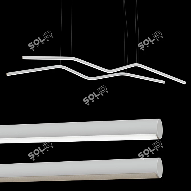 Sleek LED Linear Suspension: Boomer 3D model image 1