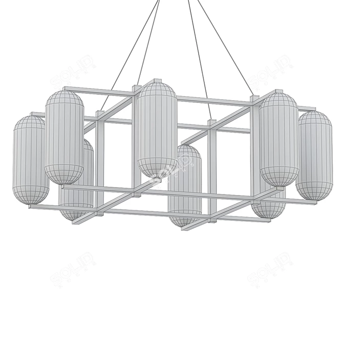 Modern Pebble 8-Light Chandelier 3D model image 2