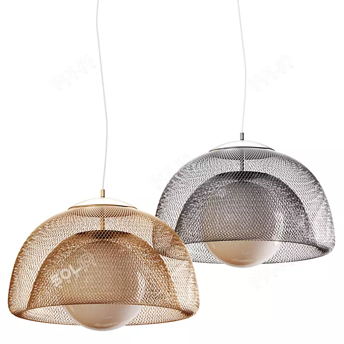 Elegant Pendant Lights - Gold & Silver 3D model image 1