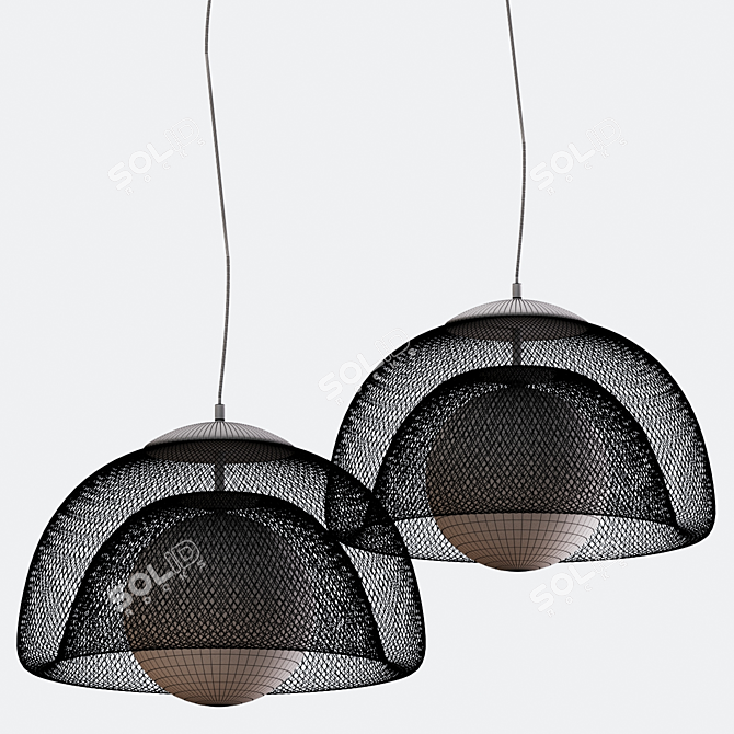 Elegant Pendant Lights - Gold & Silver 3D model image 3