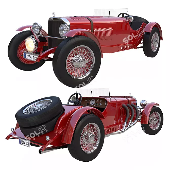 Vintage Mercedes-Benz SSKL Masterpiece 3D model image 1