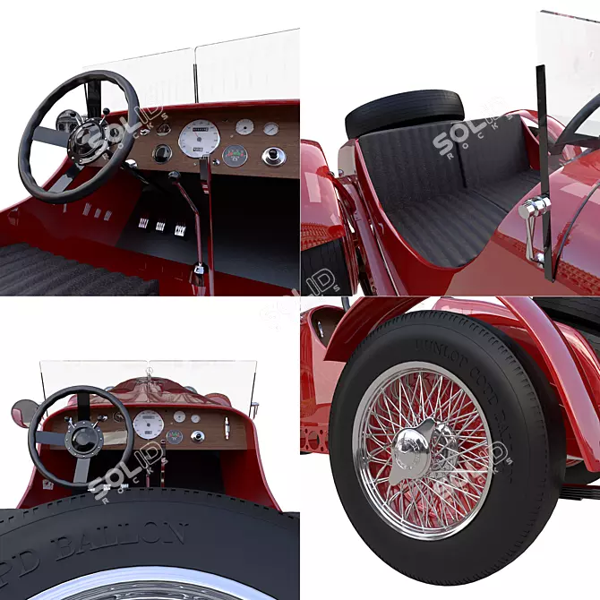 Vintage Mercedes-Benz SSKL Masterpiece 3D model image 4