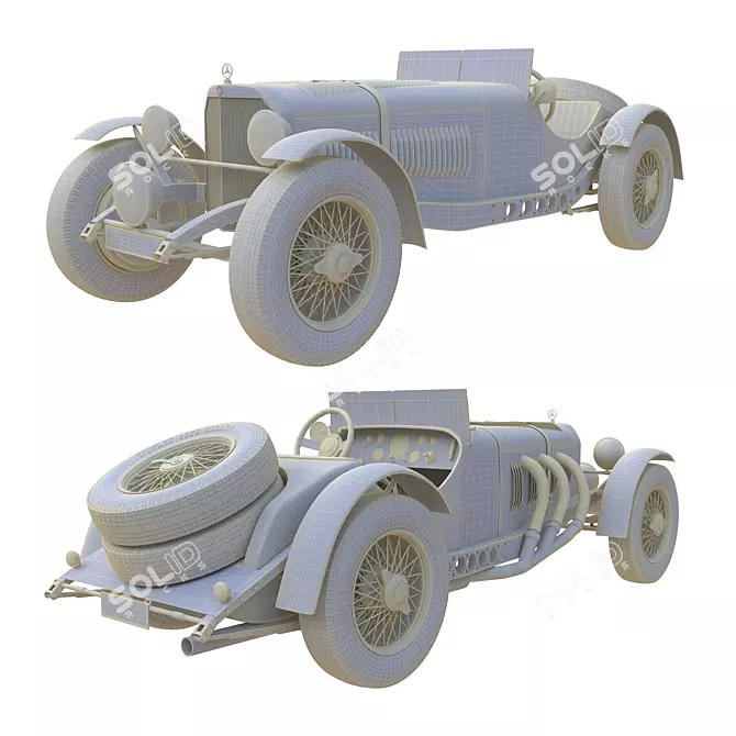 Vintage Mercedes-Benz SSKL Masterpiece 3D model image 5