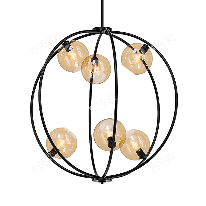 Glamorous Black Arlo Chandelier 3D model image 1