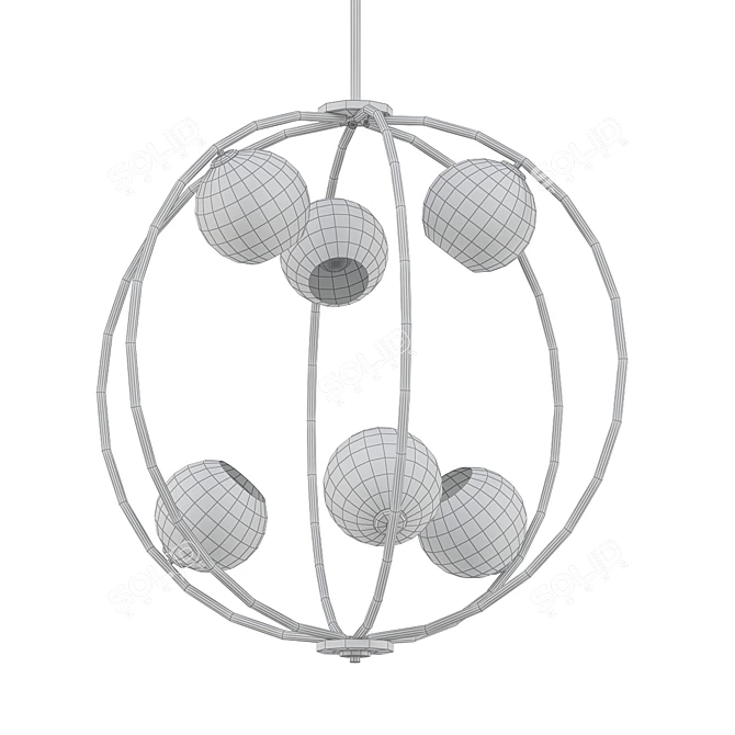 Glamorous Black Arlo Chandelier 3D model image 2