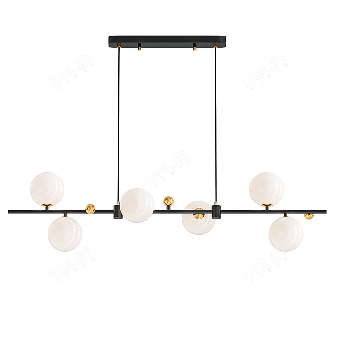 Modern Minimalist Line Chandelier 3D model image 1