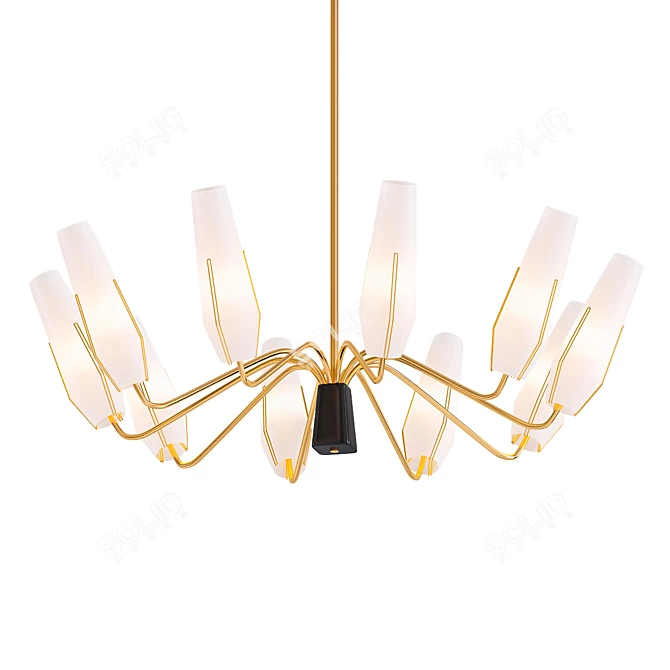 1950s Italian Brass Sputnik Chandelier 3D model image 1