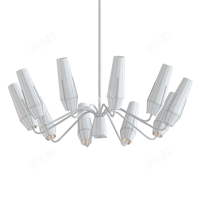 1950s Italian Brass Sputnik Chandelier 3D model image 2