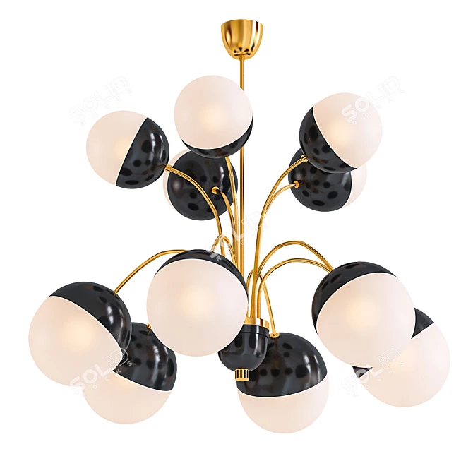 Italian Chandelier: Exquisite Stilnovo Style 3D model image 1