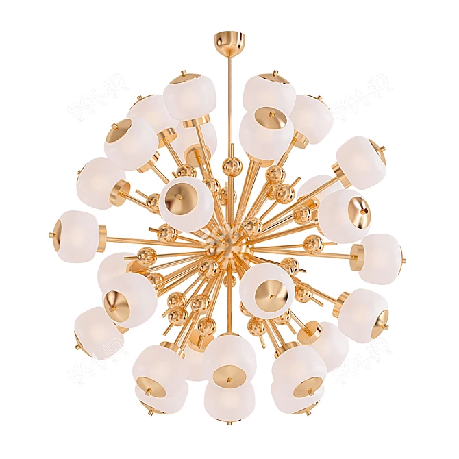 Italian Milk Glass Sputnik Chandelier 3D model image 1