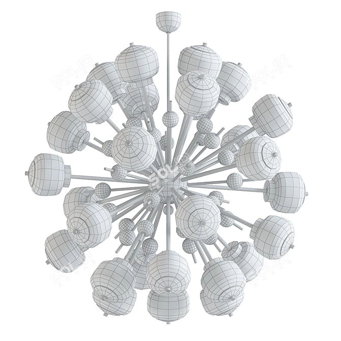 Italian Milk Glass Sputnik Chandelier 3D model image 2