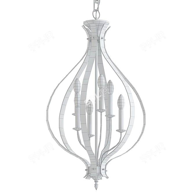 Elegant Levesque 6-Light Chandelier 3D model image 2