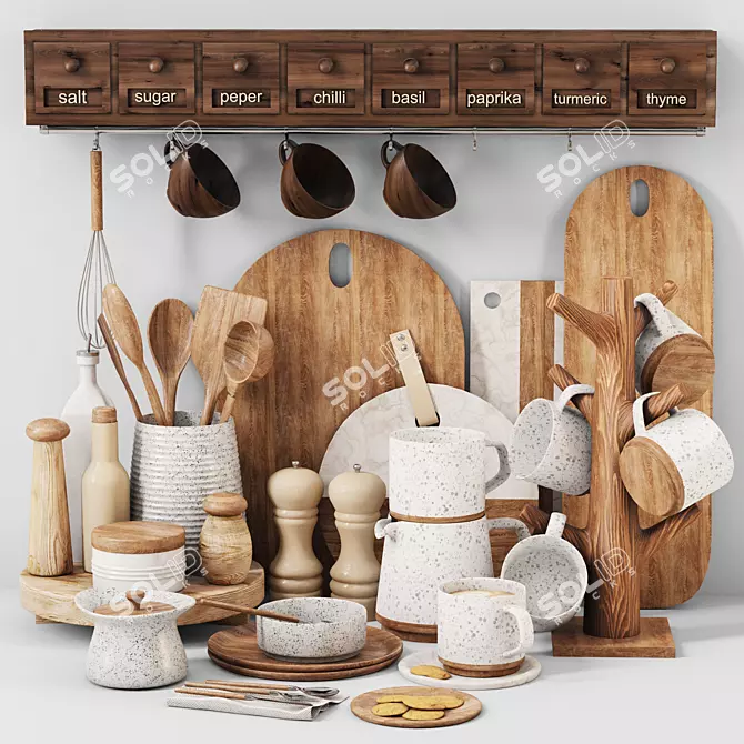 2015 Kitchen Set: UV, Centimeters, Vray, Corona 3D model image 1