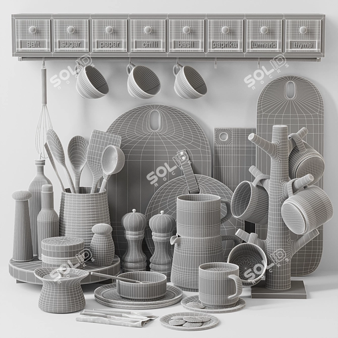 2015 Kitchen Set: UV, Centimeters, Vray, Corona 3D model image 5
