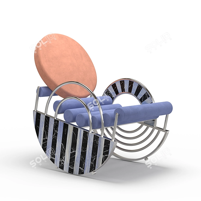 Velvet Steel Rocker 3D model image 1